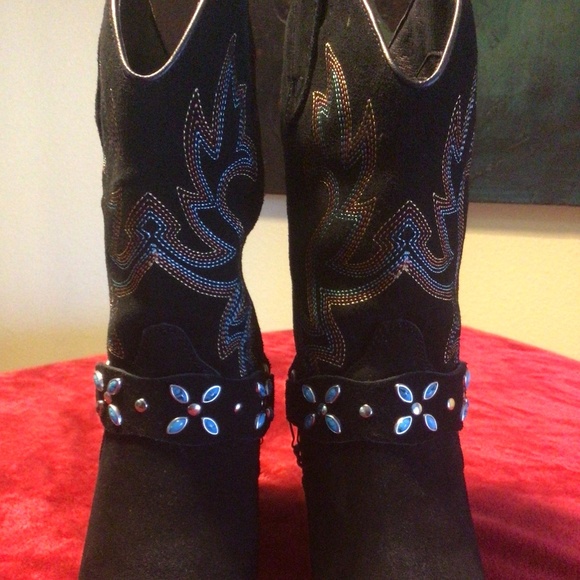 Dingo Black Suede Boots 6.5 - Picture 1 of 5